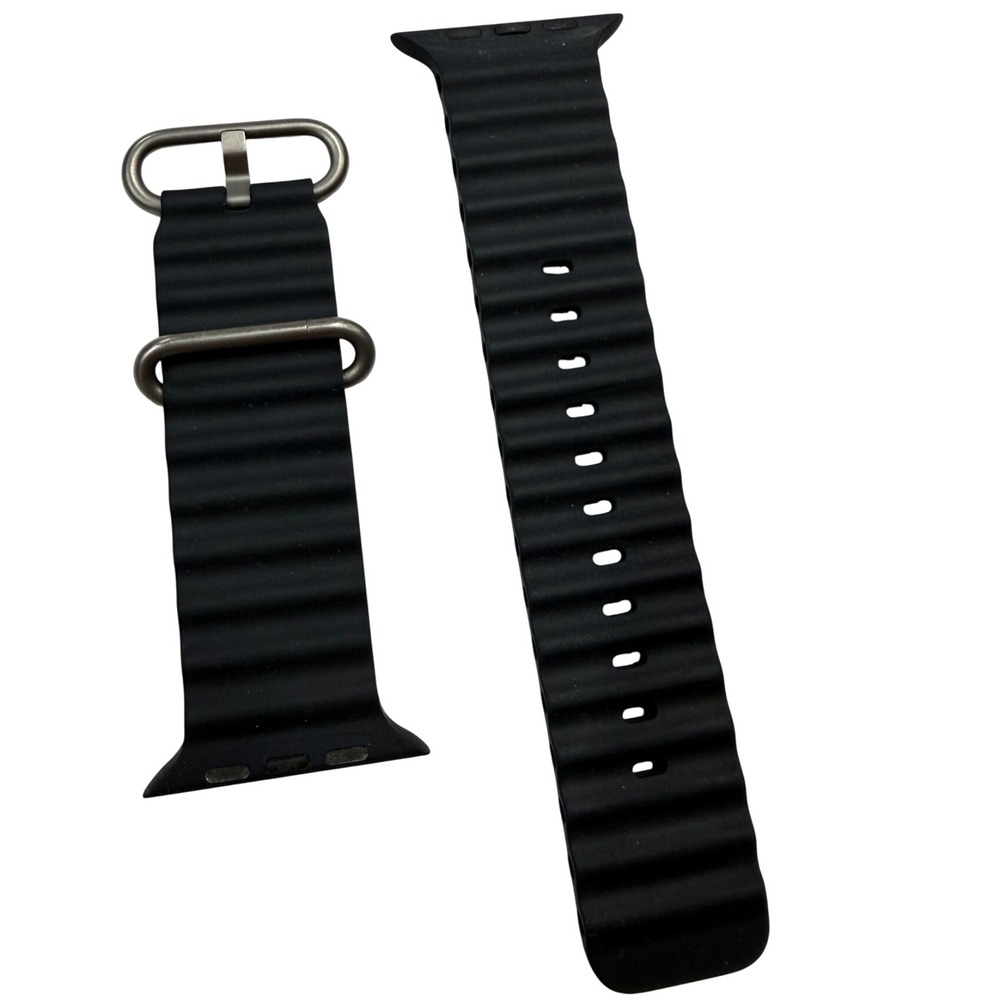 Apple Watch Ocean Band Midnight Blue 49mm 45mm 44mm Titanium Buckle Strap